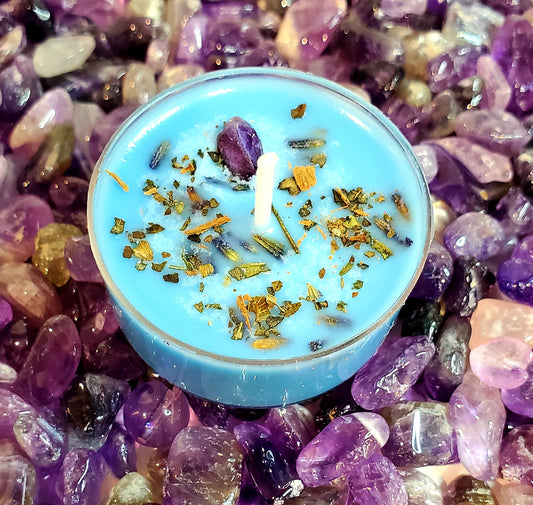 3 Calming Mind Amethyst tea light candles