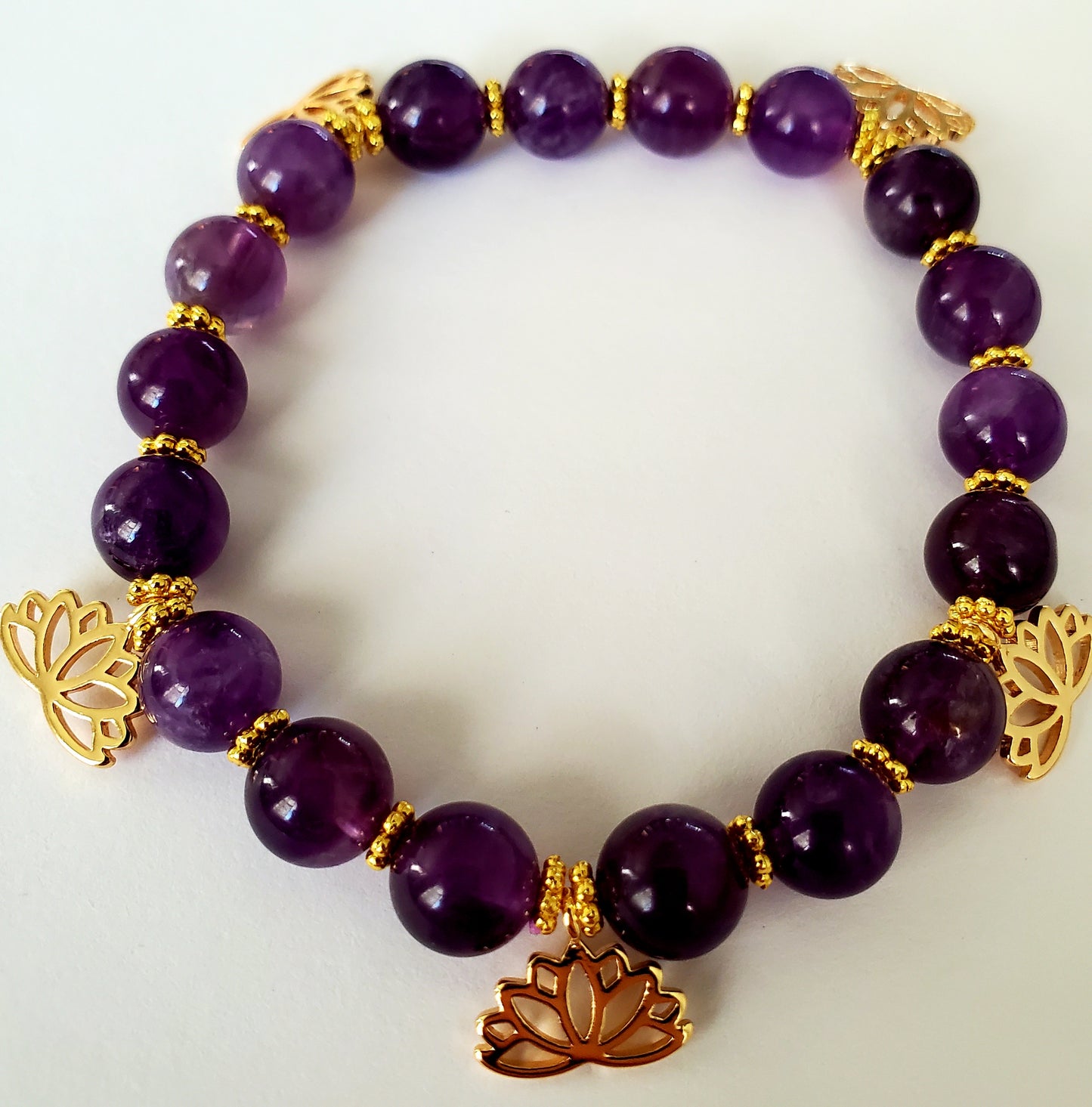 Amethyst Lotus Bracelet