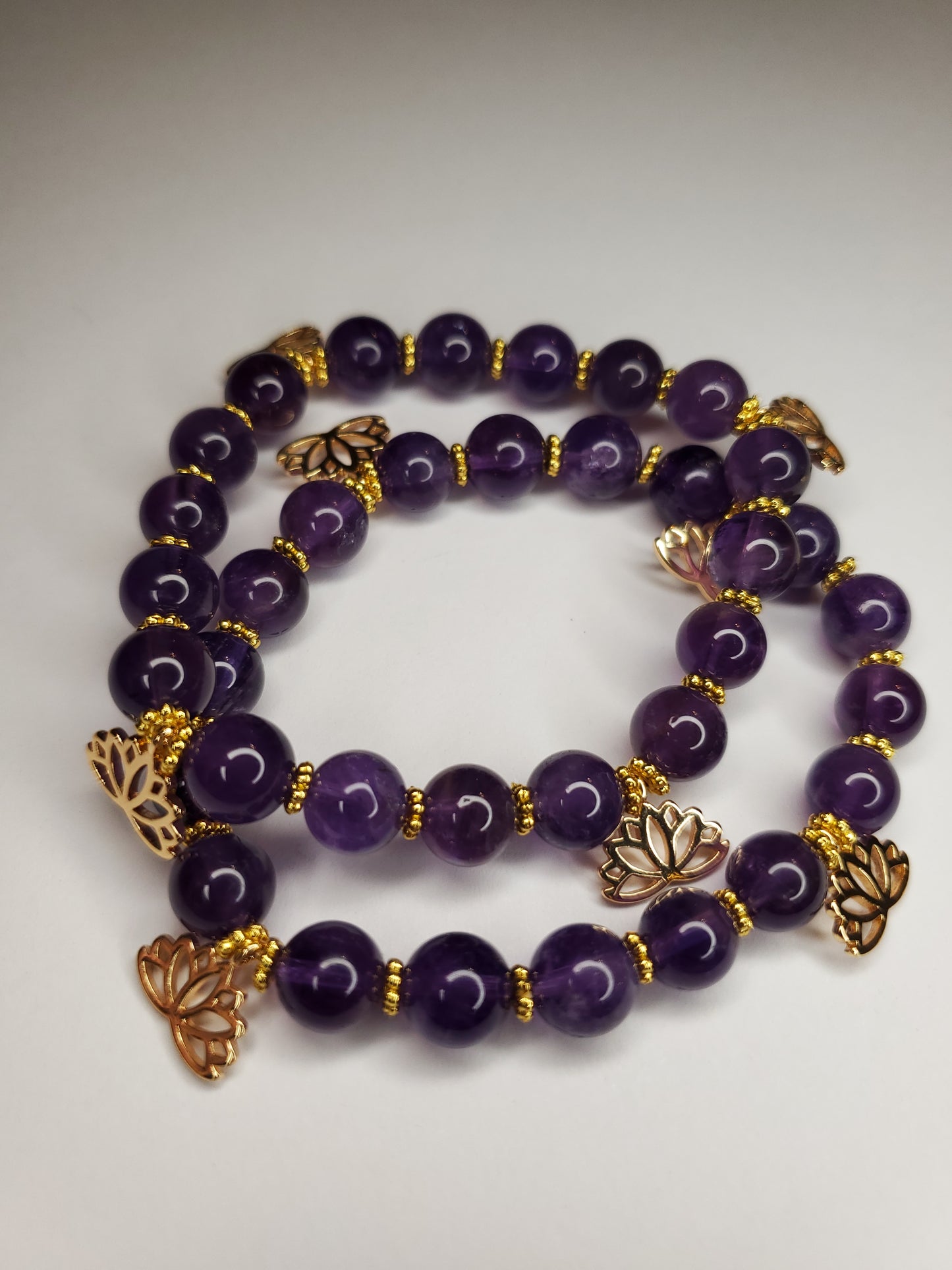 Amethyst Lotus Bracelet