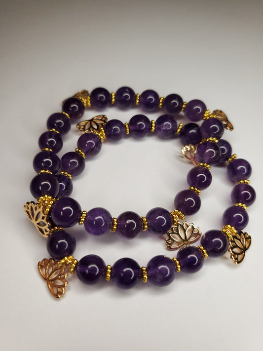 Amethyst Lotus Bracelet