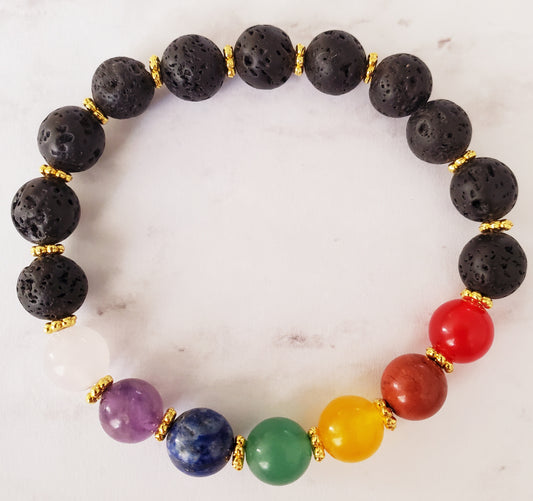 lChakra Lava Stone Bracelet